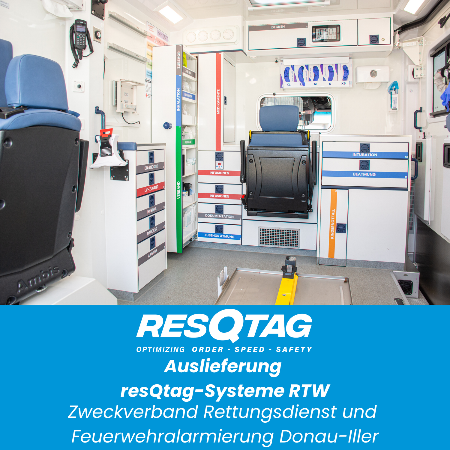 resQtag-System RTW - Zweckverband für Rettungsdienst und Feuerwehralamierung Donau-Iller